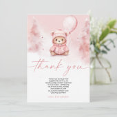 We Can Bearly Wait Winter Teddy Bear Baby Shower Dankeskarte (Stehend Vorderseite)