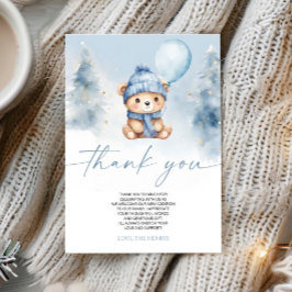 We Can Bearly Wait Winter Teddy Bear Baby Shower Dankeskarte