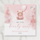 We Can Bearly Wait Winter Teddy Bear Baby Shower Geschenkanhänger (Rückseite)