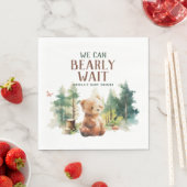 We Can Bearly Wait Woodland Baby Shower Napkins Serviette (Beispiel)