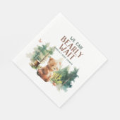 We Can Bearly Wait Woodland Baby Shower Napkins Serviette (Ecke)