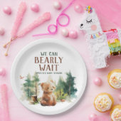We Can Bearly Wait Woodland Baby Shower Plates Pappteller (Party)