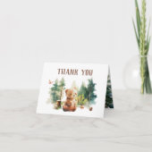 We Can Bearly Wait Woodland Baby Shower Thank You Einladung (Vorderseite)