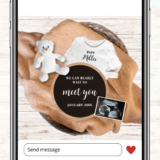 We Can Bearly Wait You  Cute Photo Pregnancy Ankündigung