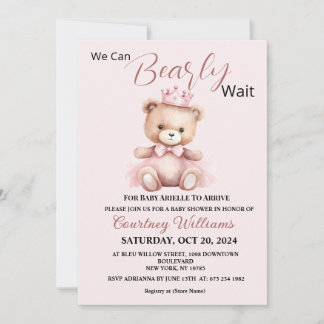 We Can Bearly WaitBaby Shower Invitation Einladung