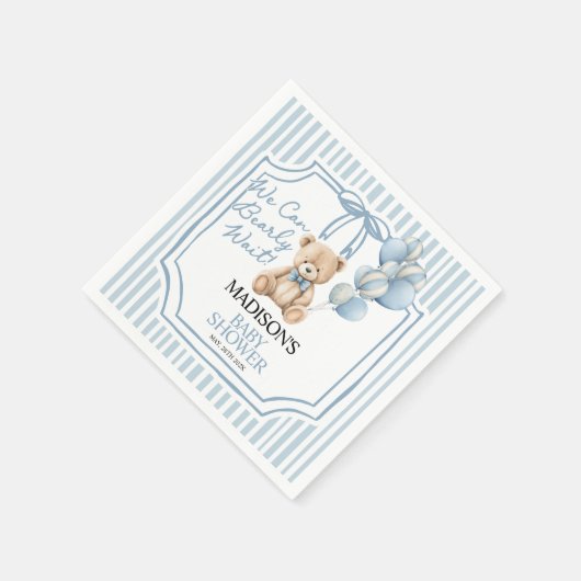 We Can Beary Wait, Baby Shower  Serviette (Ecke)
