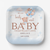 We Can Berly Wait Teddy Bear Baby Shower Pappteller (Vorderseite)