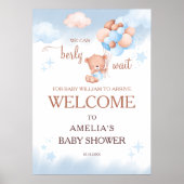 We Can Berly Wait Teddy Bear Baby Shower Welcome  Poster (Vorne)