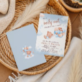 We Can Berly Wait Teddy Bear Balloons Pastel Baby  Einladung