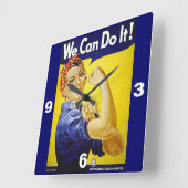 We Can Do It! Quadratische Wanduhr (Winkel)