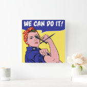 We can do it! Rosie the Riveter Remix Pop Quadratische Wanduhr (Zuhause)