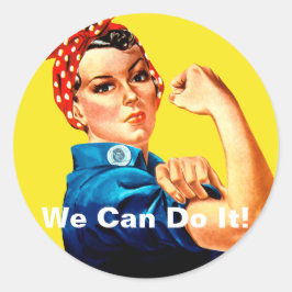 We Can Do It! Rosie the Riveter Runder Aufkleber
