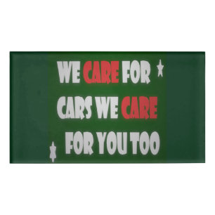 We Care For Cars Badge Namenschild