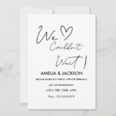 We Couldn’t Wait,Wedding Reception Invitation Einladung (Vorderseite)