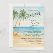 We decided on Forever Beach and Palm Trees Einladung (Vorderseite)