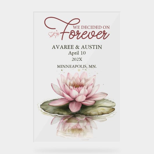 We Decided On Forever Wedding Acrylschild (Vorderseite)