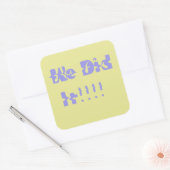 We Did It Purple and Yellow Quadratischer Aufkleber (Umschlag)