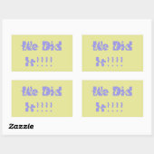 We Did It Purple and Yellow Rechteckiger Aufkleber (Blatt)