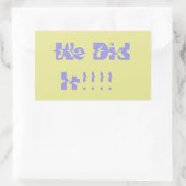 We Did It Purple and Yellow Rechteckiger Aufkleber (Tasche)