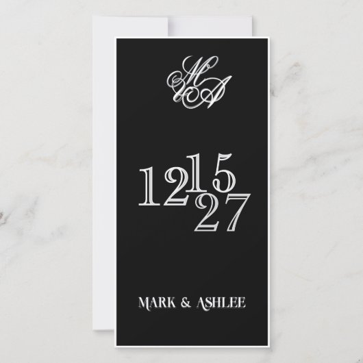 We Do 8x4 B&W Double Sided Wedding Invitation (Rückseite)