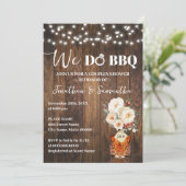 We do BBQ Couple Shower Country Winter Wedding Einladung (Stehend Vorderseite)