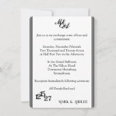 We Do, Black & White Wedding Invitation Einladung (Rückseite)