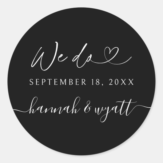 We Do Boho Wedding Label Invitation Envelope Seals Runder Aufkleber (Vorderseite)