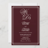 We Do Burgundy Old Money Wedding Einladung (Vorderseite)