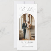 We Do Elegant Arch Photo Old Money Wedding Save The Date (Vorderseite)