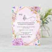 *~* WE DO Geometric UAWG Floral AR15 QR Hochzeit Einladung (Stehend Vorderseite)