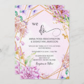 *~* WE DO Geometric UAWG Floral AR15 QR Hochzeit Einladung (Vorne/Hinten)