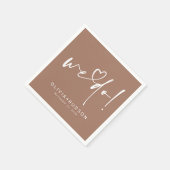 We Do Heart Typography Brown Wedding Serviette (Ecke)