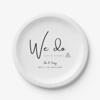 We Do Love Cake Wedding Dessert Cake Plate Pappteller