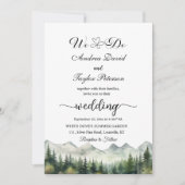 'We Do' Mountains and Pines Elegant Wedding Einladung (Vorderseite)
