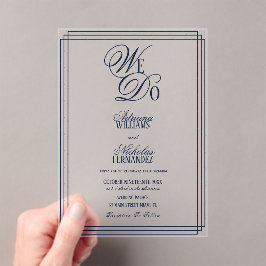 We Do Navy Old Money Wedding Acryleinladungen