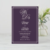 We Do Plum Old Money Wedding Einladung (Stehend Vorderseite)