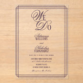 We Do Purple Old Money Wedding Acryleinladungen (Vorderseite)