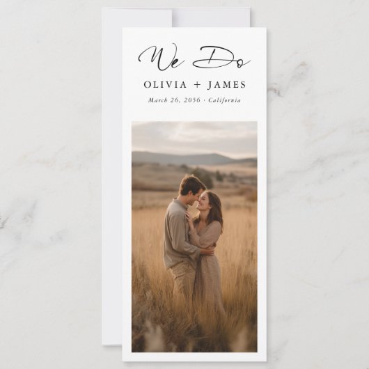 We Do Rustic Modern Script Bookmark Photo Wedding Save The Date (Vorderseite)