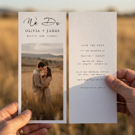 We Do Rustic Modern Script Bookmark Photo Wedding Save The Date