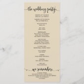 We Do Wedding Programmkarte in rustikalem Beige Th Programm (Rückseite)