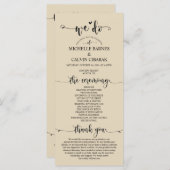We Do Wedding Programmkarte in rustikalem Beige Th Programm (Vorne/Hinten)