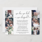 We Eloped 7 Photo Collage Wedding Reception Only Einladung (Vorderseite)