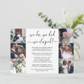 We Eloped 7 Photo Collage Wedding Reception Only Einladung (Stehend Vorderseite)