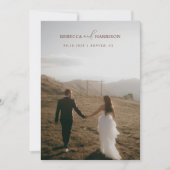 We Eloped Brown Floral Boho | Photo Wedding Ankündigung (Vorderseite)