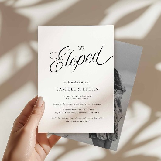 We Eloped Photo Announcement Card Einladung