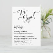 "We Eloped" Typografy Post Wedebration Einladung (Stehend Vorderseite)