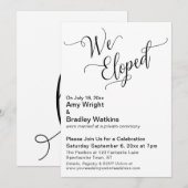 "We Eloped" Typografy Post Wedebration Einladung (Vorne/Hinten)