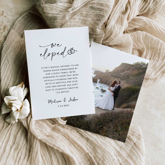 We Eloped Wedding Announcement | Photo Template Einladung