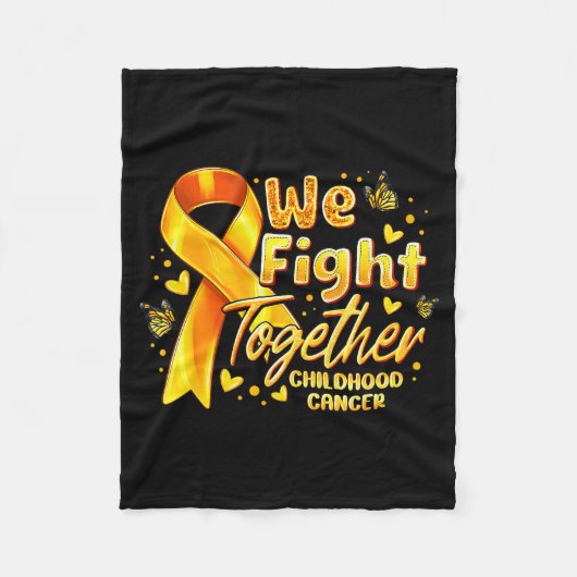 We Fight Together Childhood Cancer Awareness Gold Fleecedecke (Vorderseite)
