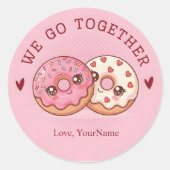 We Go Together Cute Donut Valentine Sticker (Vorderseite)